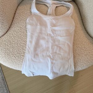 ALO Yoga White Ribbed Tank Top